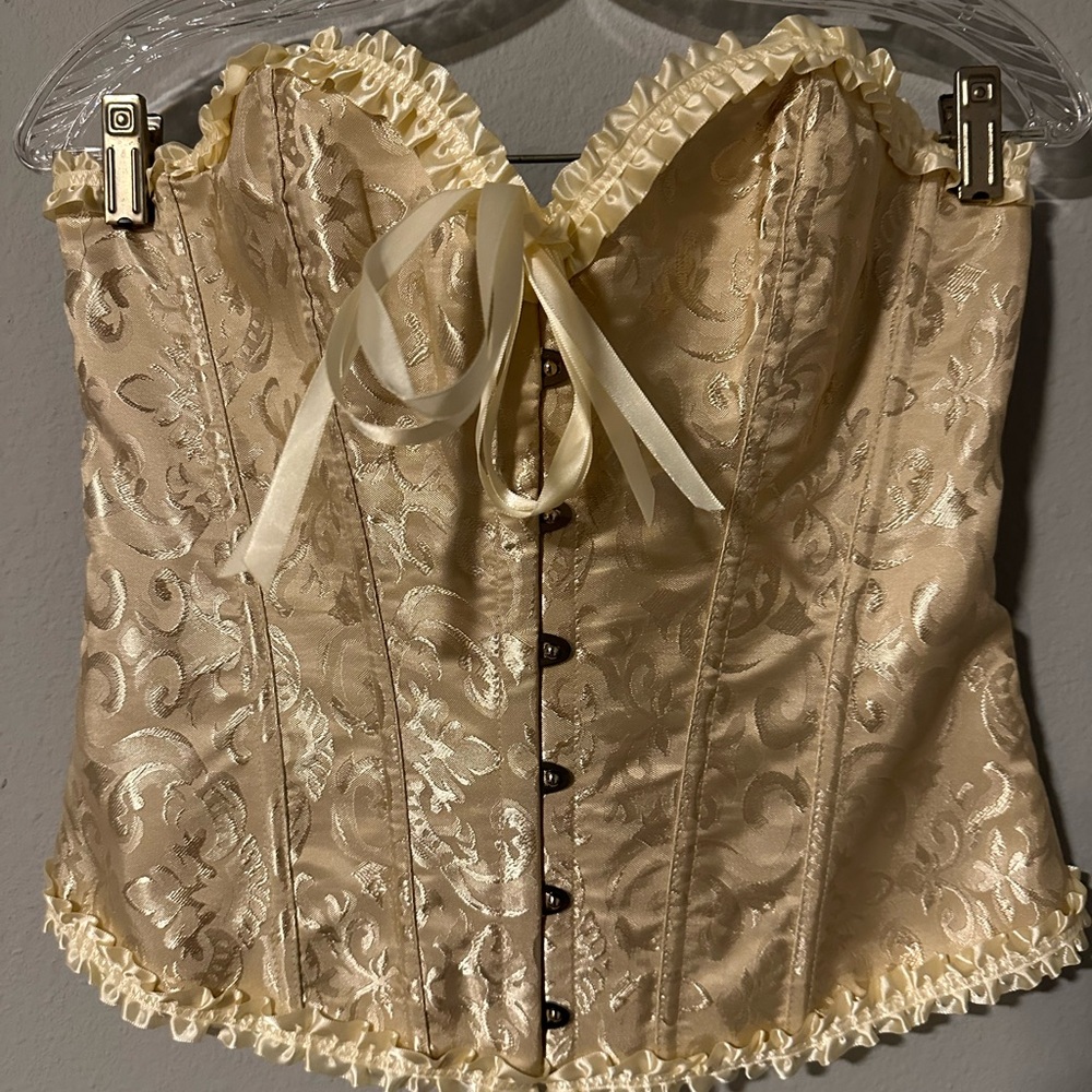 Elegant Cream Brocade Corset